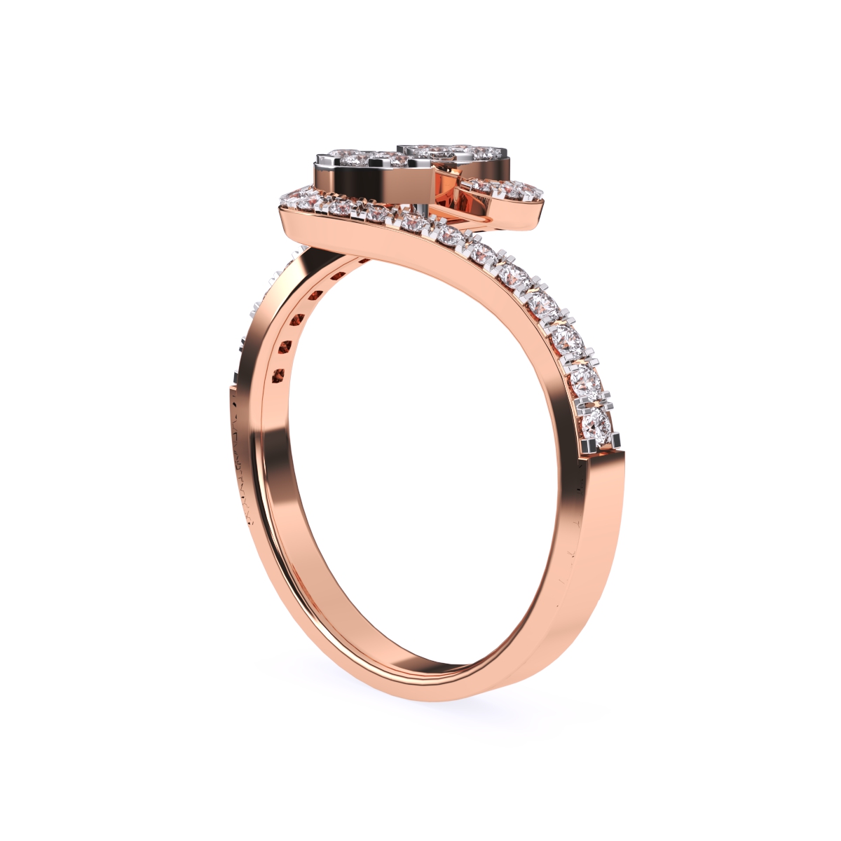 Amazing Bypass Pear Halo Diamond Ring